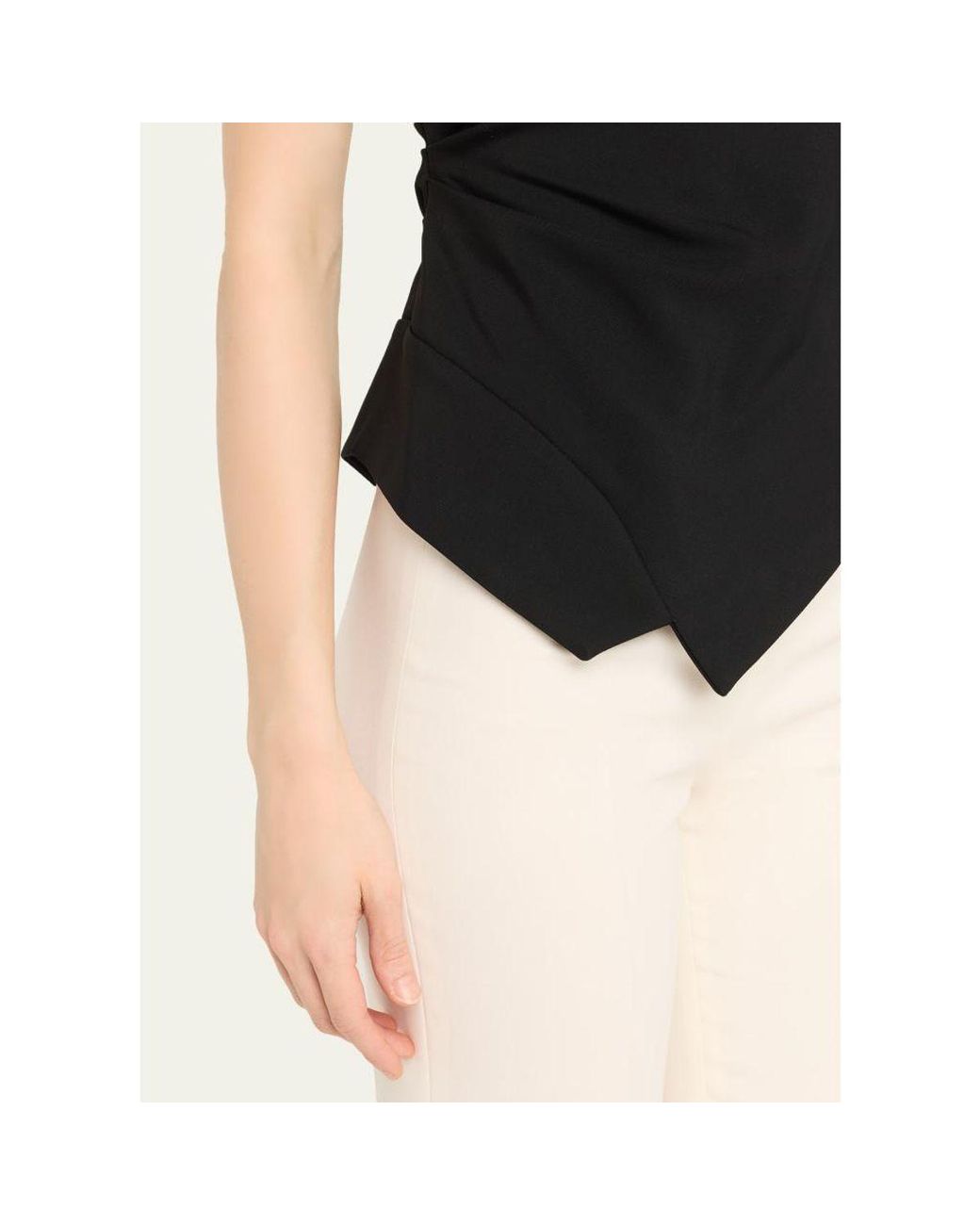 Rohe Black Draped One-Shoulder Top