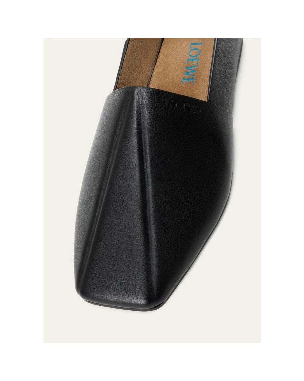 Loewe Black Origami Leather Square-Toe Slippers for men