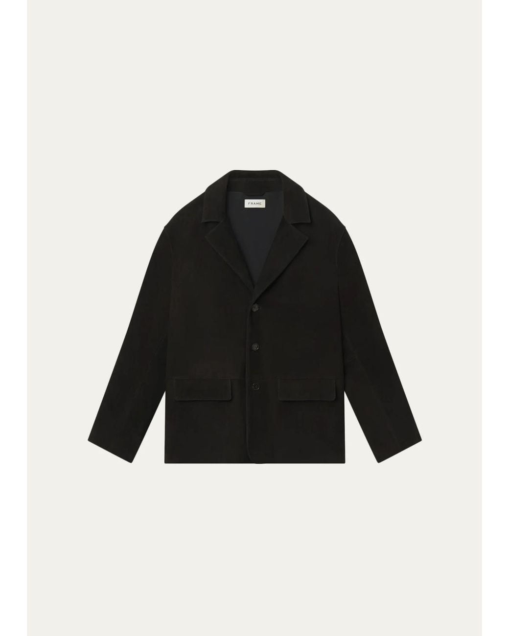 FRAME Black Suede Single-Breasted Blazer for men