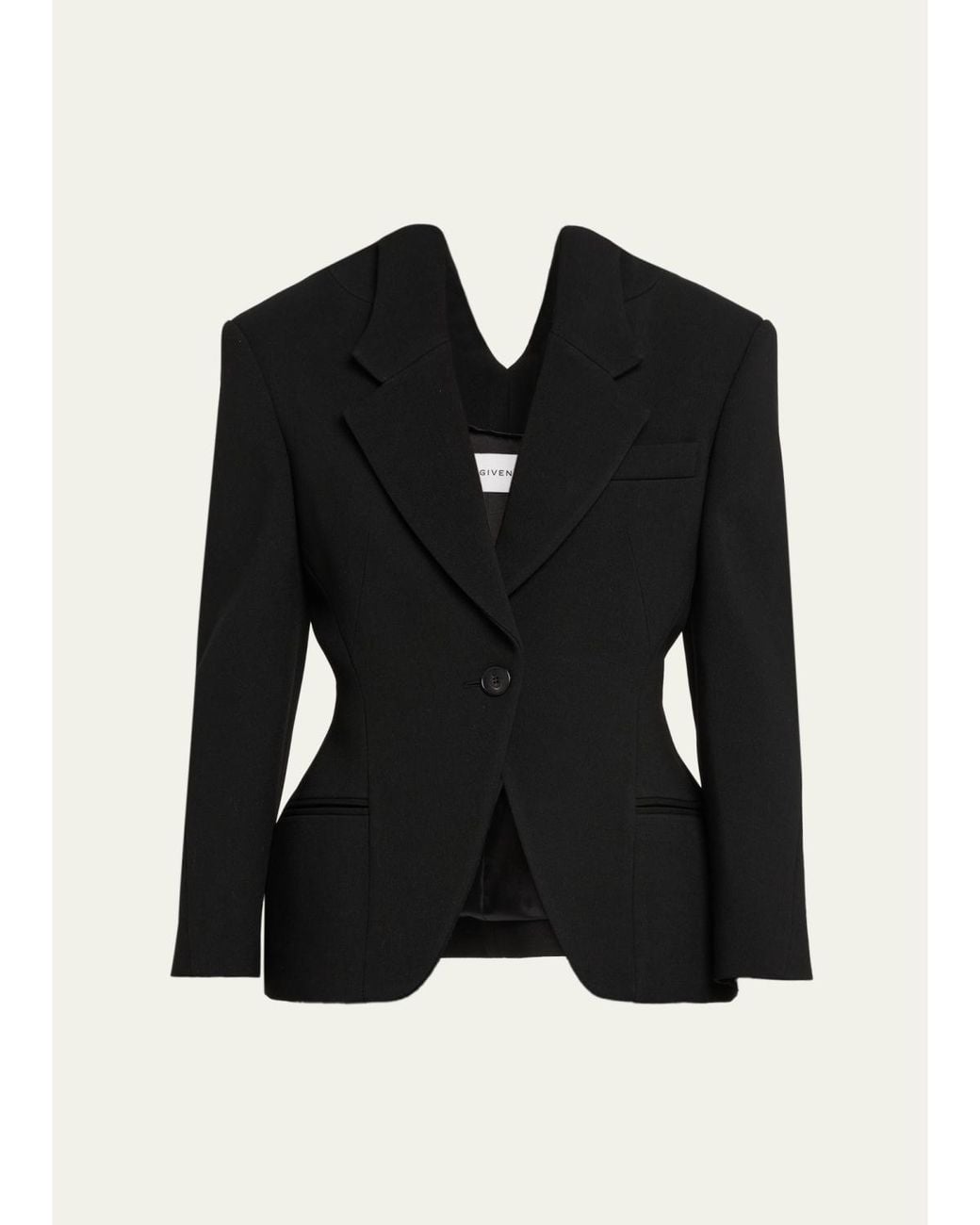 Givenchy Black Single-Breasted Slashed Jacket