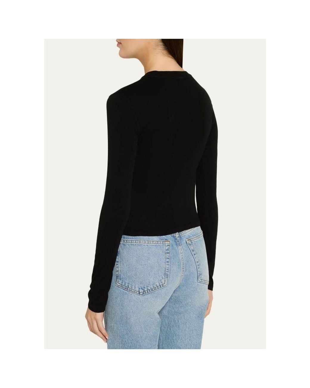 RE/DONE 90S Long Sleeve Baby Tee in Black | Lyst