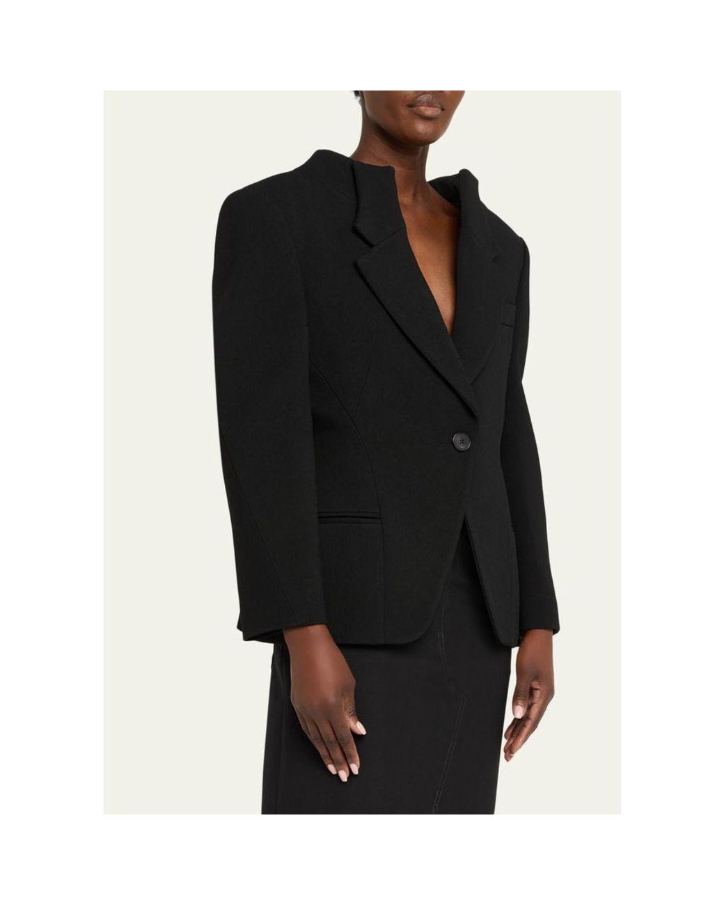 Givenchy Black Single-Breasted Slashed Jacket