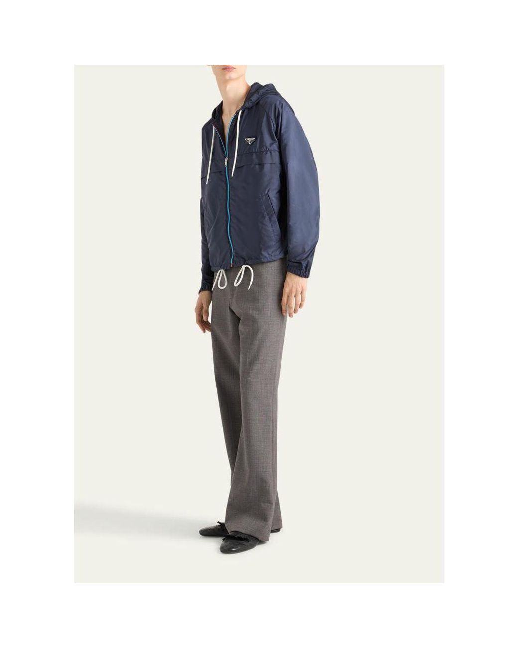 Prada Blue Re-Nylon Hooded Jacket for men