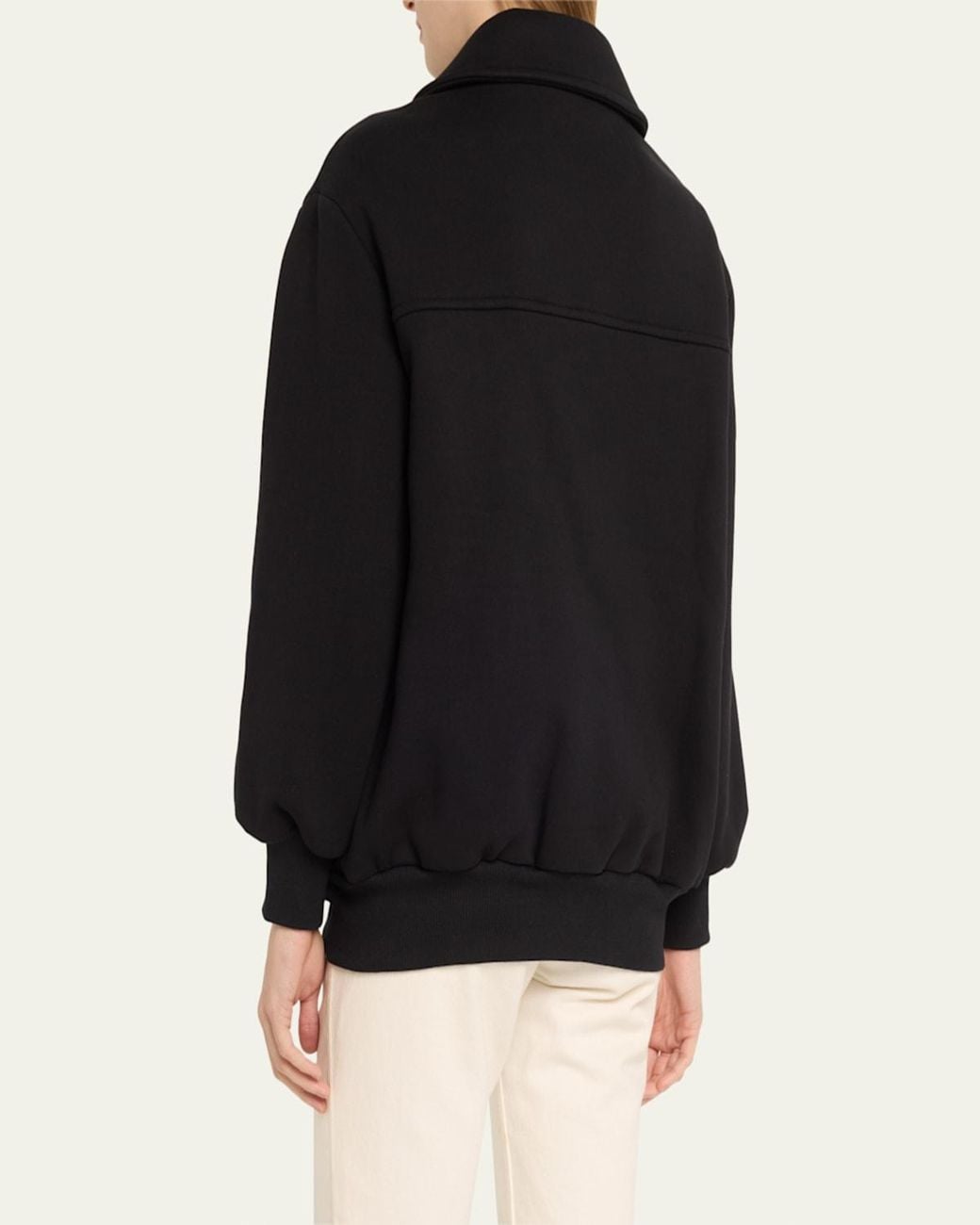 FAZ White Jane Snap-Button Bomber Jacket