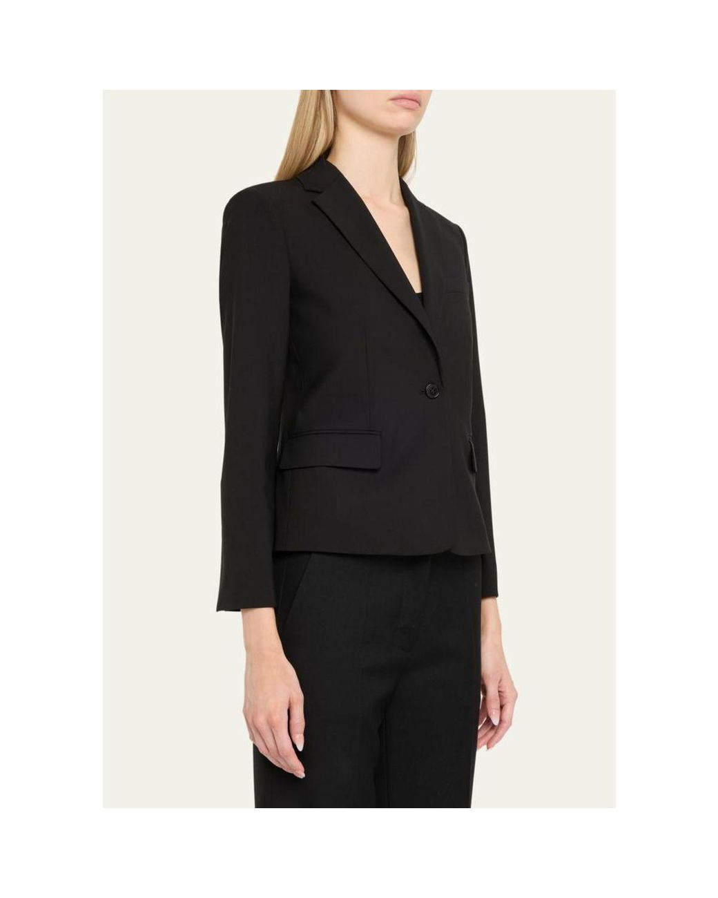 Theory Black Slim One-Button Jacket