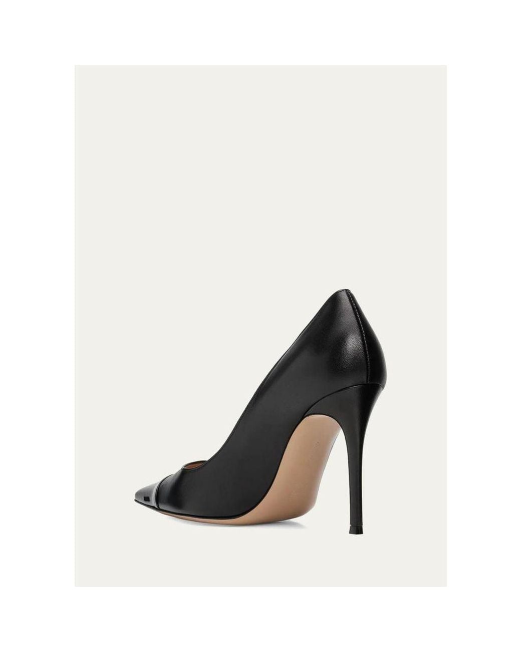 Gianvito Rossi 95Mm Leather Cap-Toe Pumps in White | Lyst