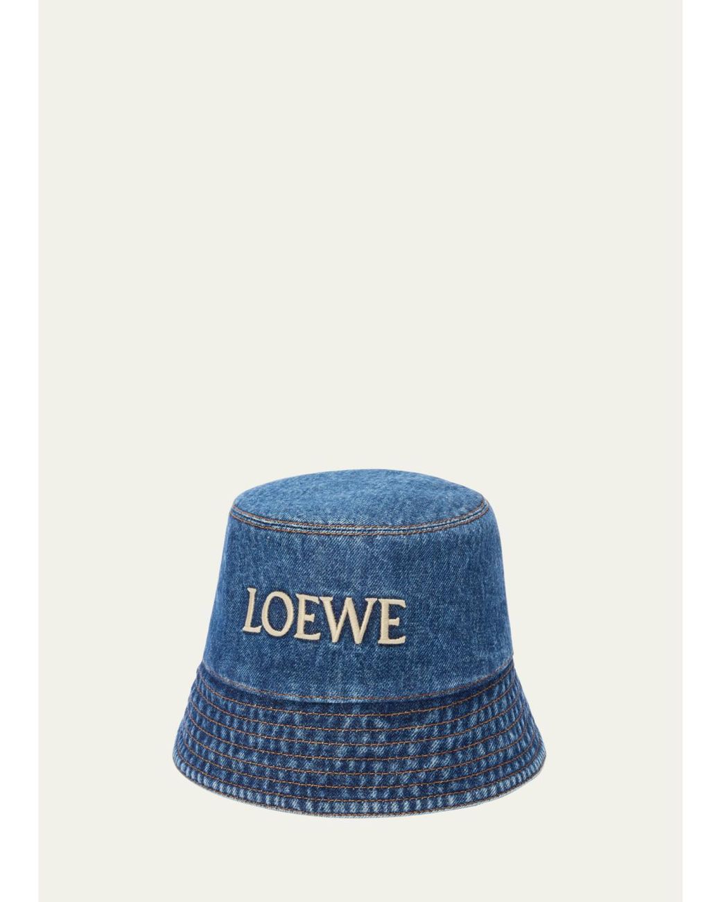 Loewe Blue Logo Denim Bucket Hat
