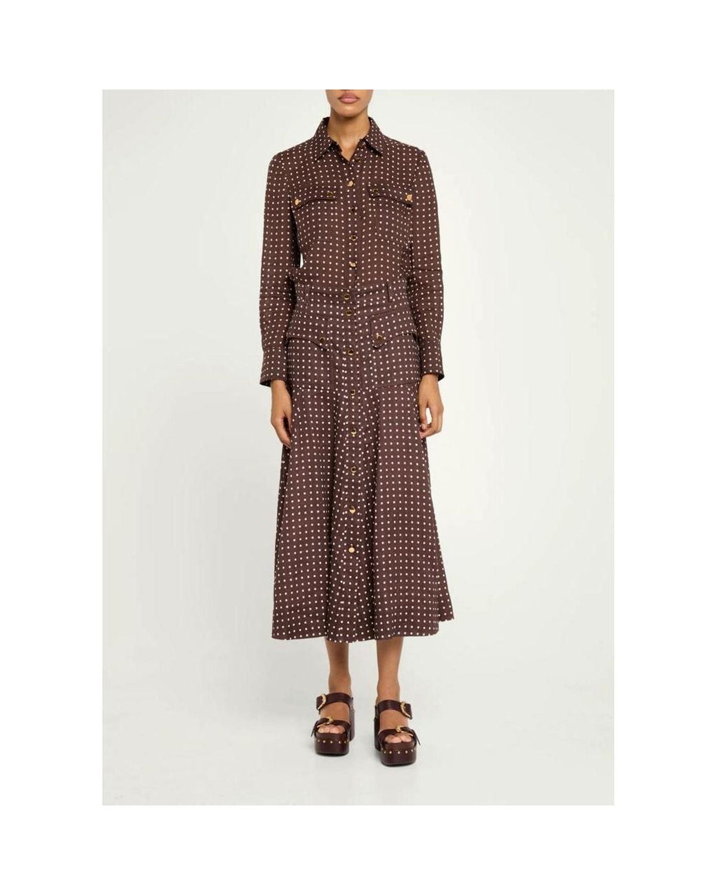 Zimmermann Brown Dotted Cargo Shirt