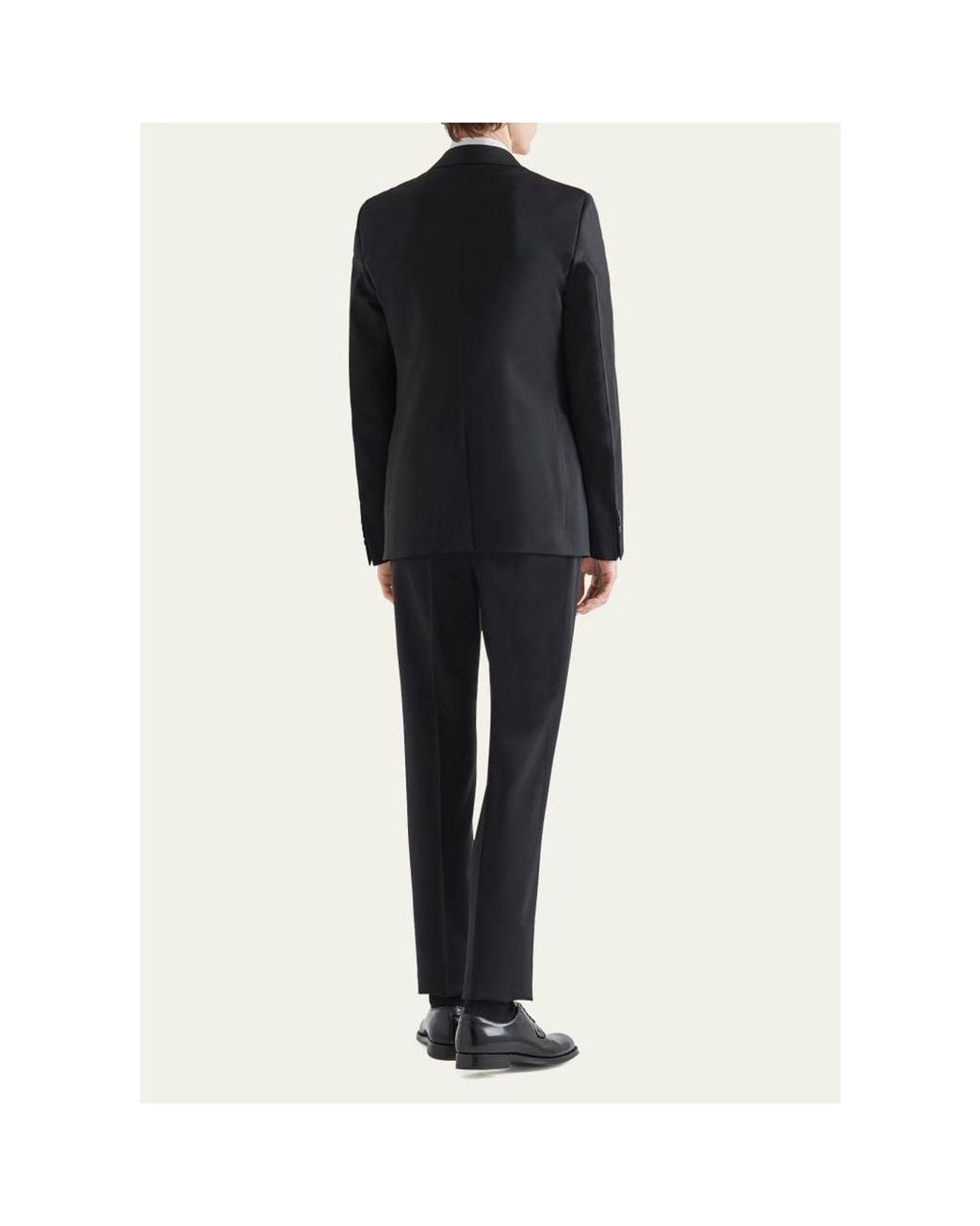 Prada Black Wool-Mohair Solid Suit for men