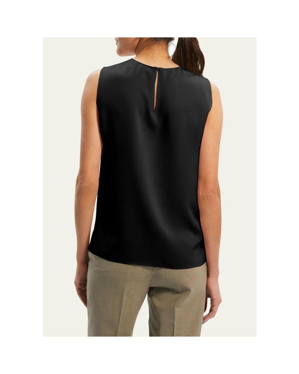 Theory Blue Silk Straight Shell Top