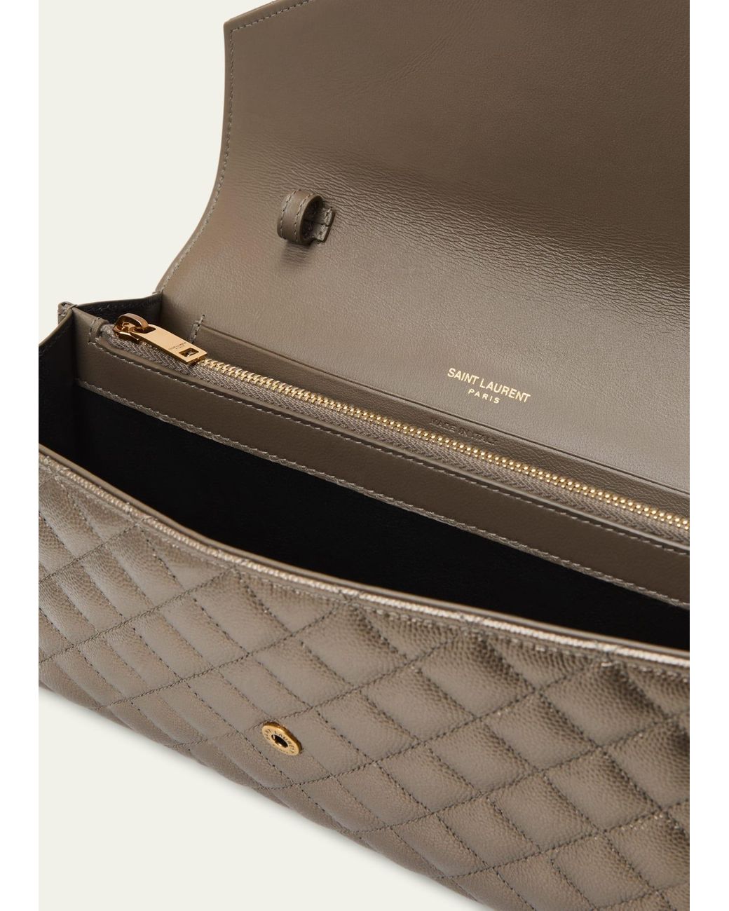 YSL Saint Laurent Envelope Pebbled Leather Wallet On Chain Crossbody Bag  $1950