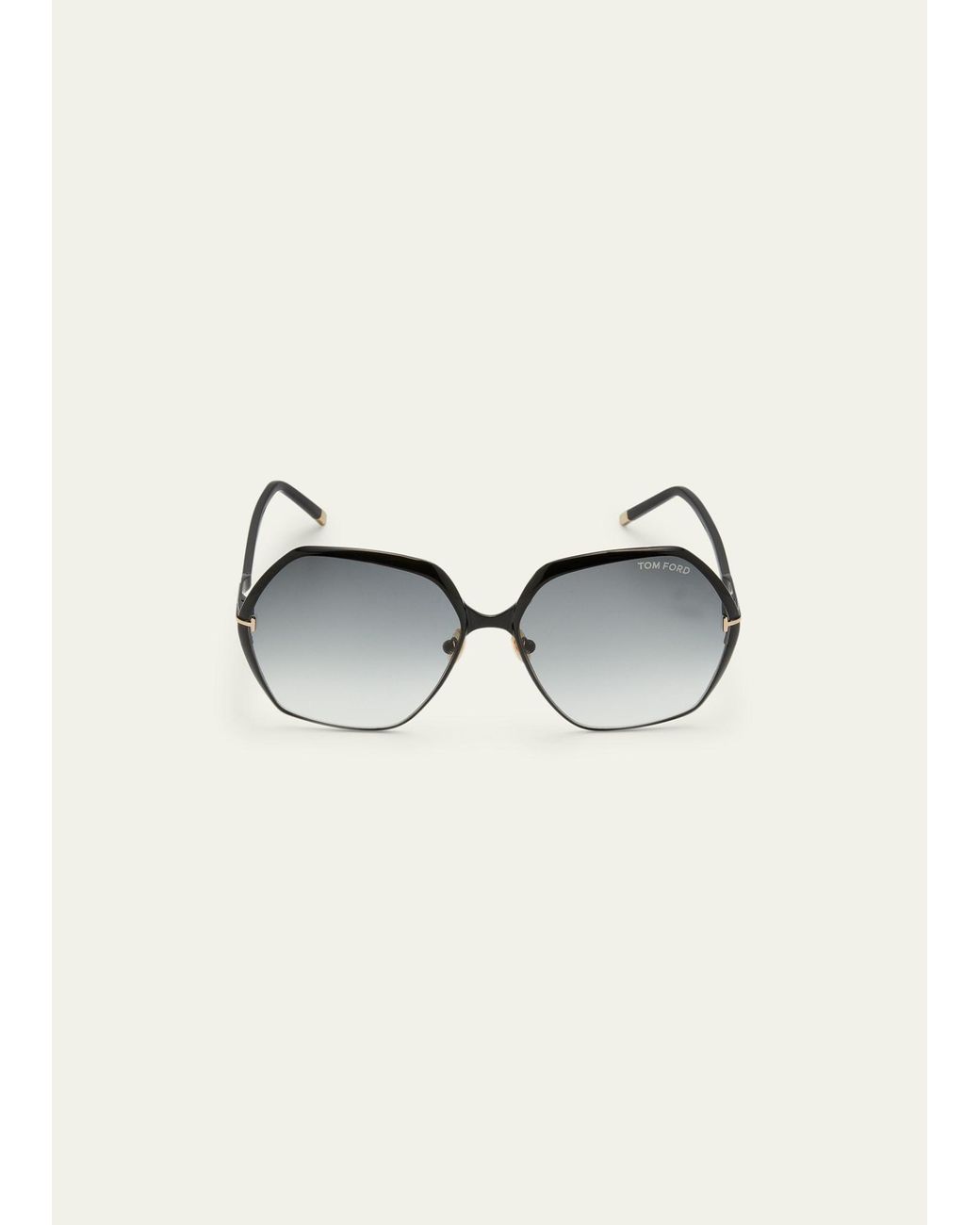 Tom Ford Fonda Geo Square Metal Sunglasses in Natural | Lyst