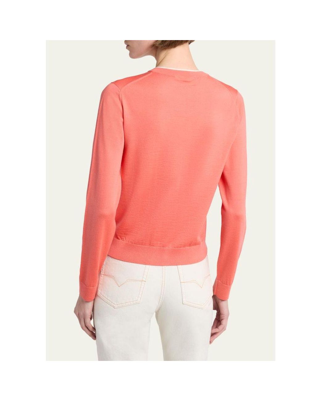 Versace Red Fine Wool Cardigan