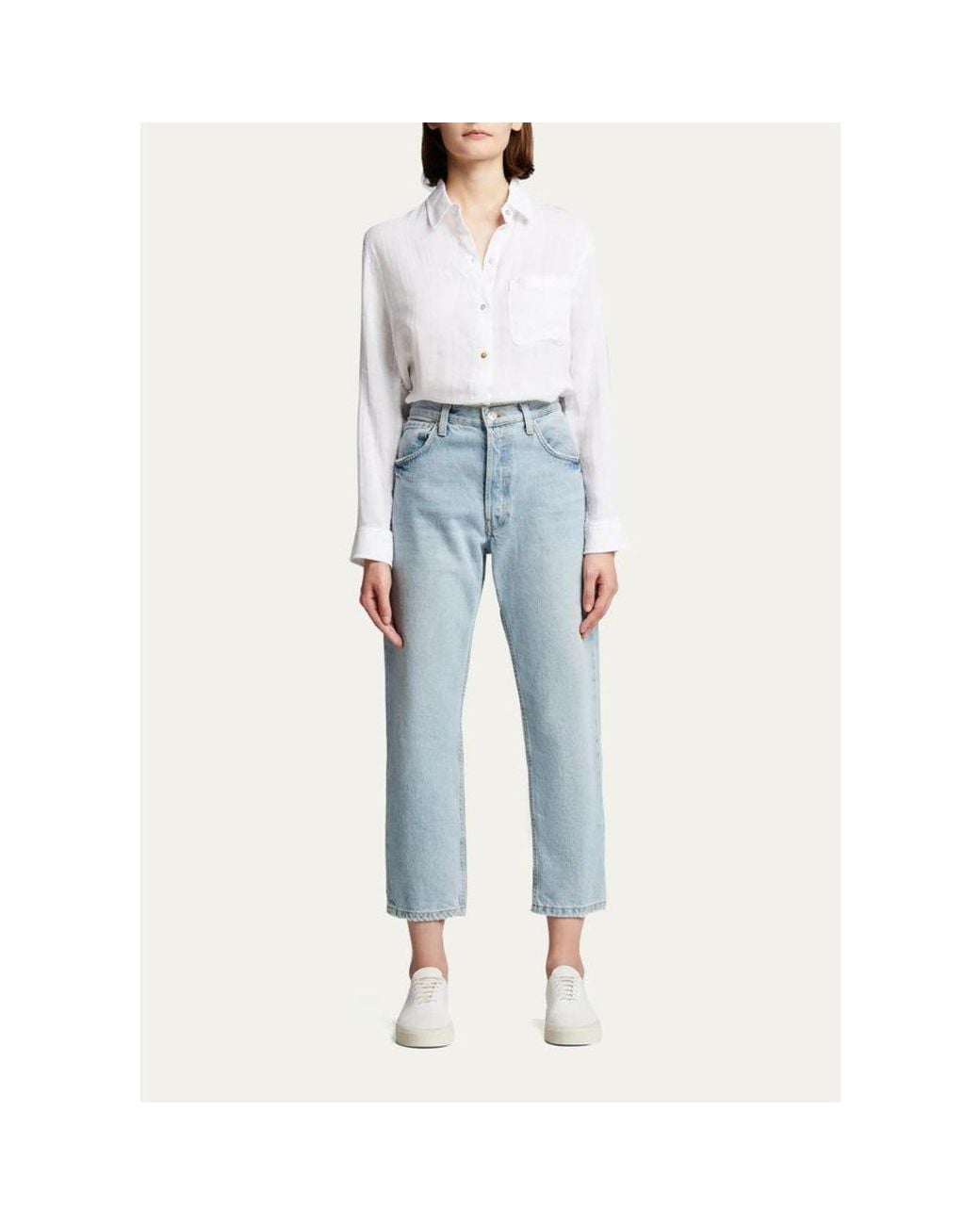 Rails White Ellis Button-Down Long-Sleeve Solid Shirt