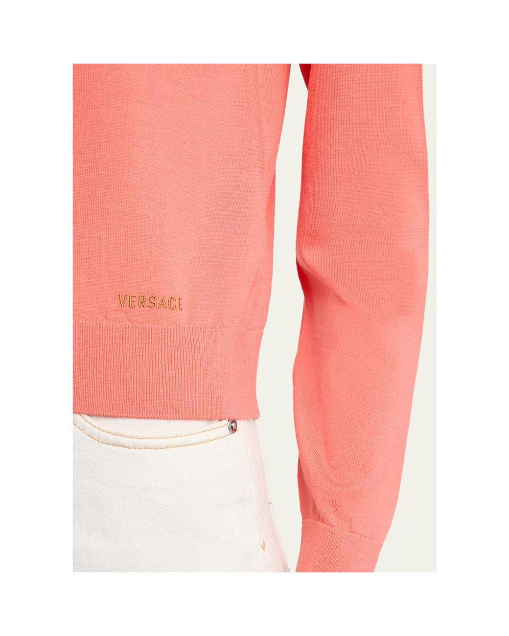 Versace Red Fine Wool Cardigan
