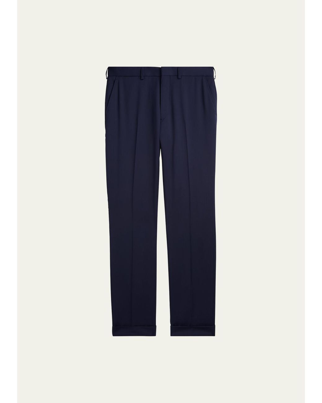 Ralph Lauren Blue Gregory Hand-Tailored Wool Serge Trousers for men