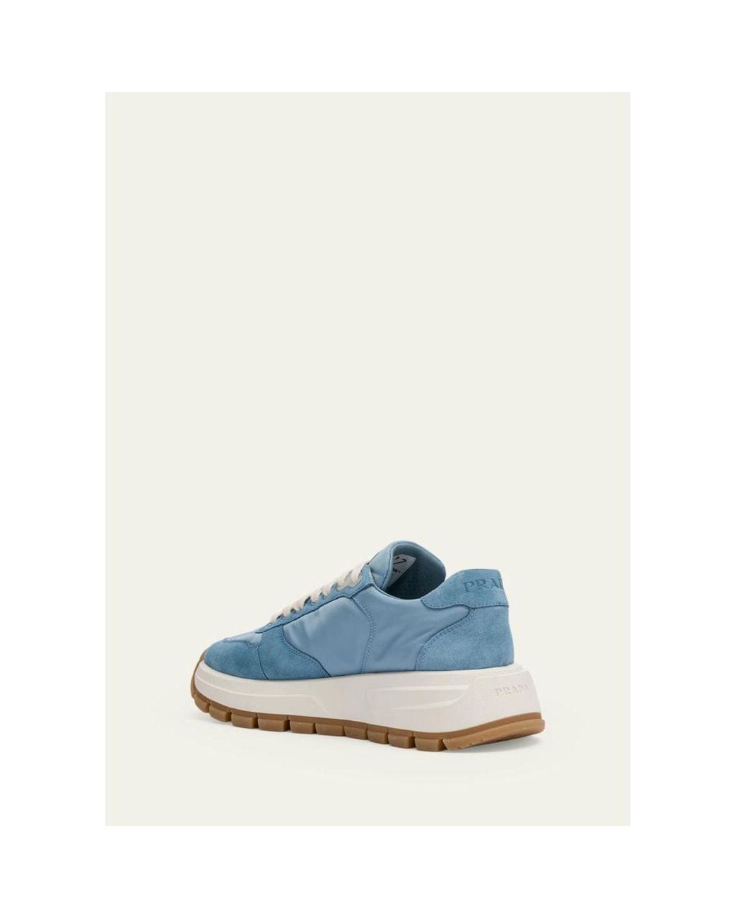 Prada Blue Prax Suede Logo Runner Sneakers
