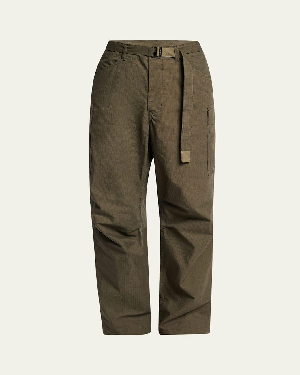 sacai-BROWN-Cotton-Ripstop-