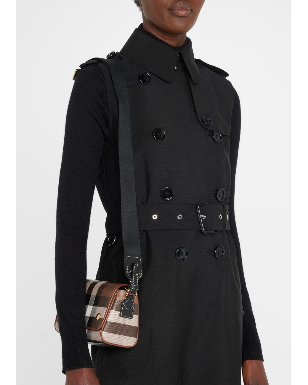 Burberry check hot sale canvas crossbody bag
