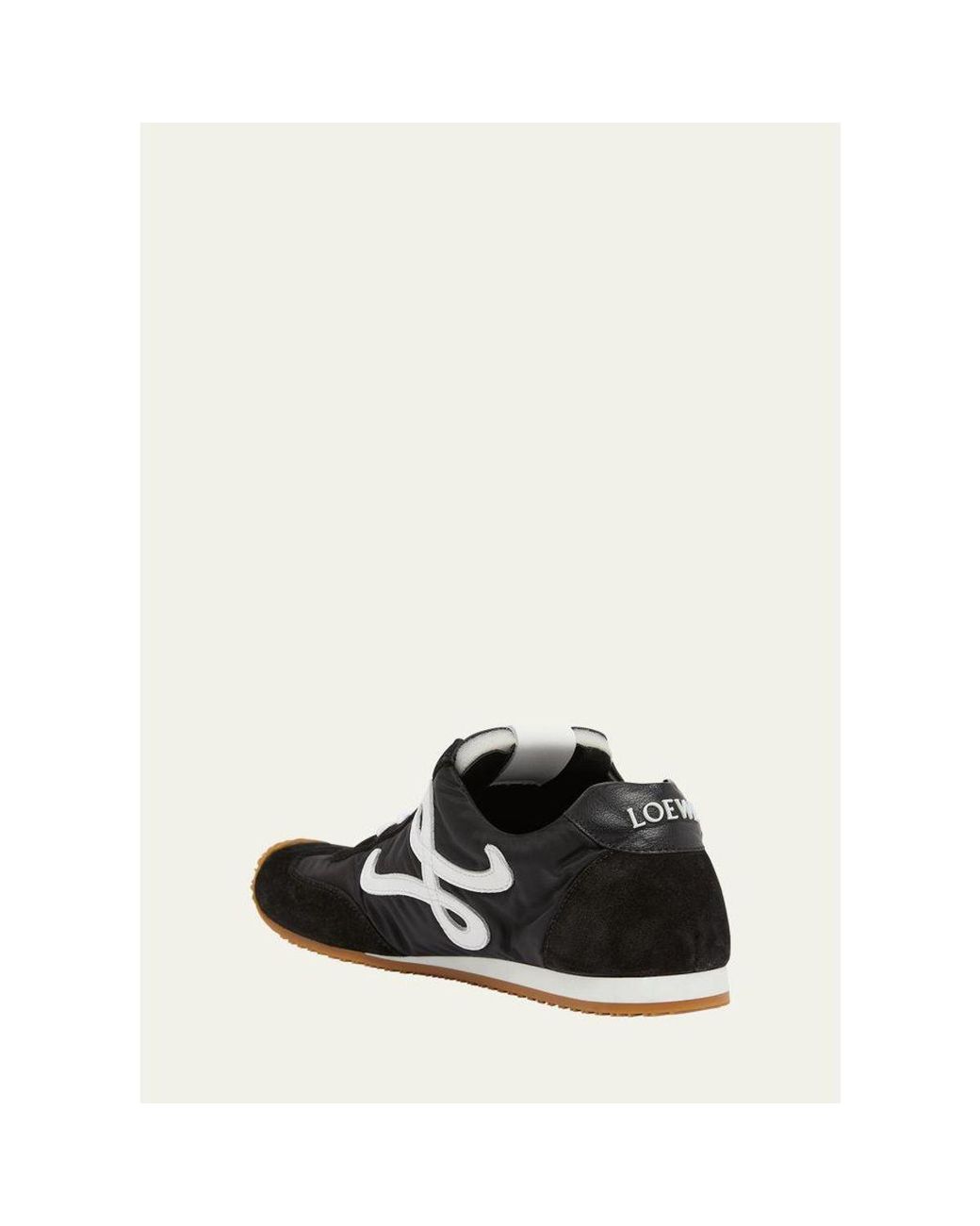 Loewe White Flow Runner Suede And Leather Sneakers