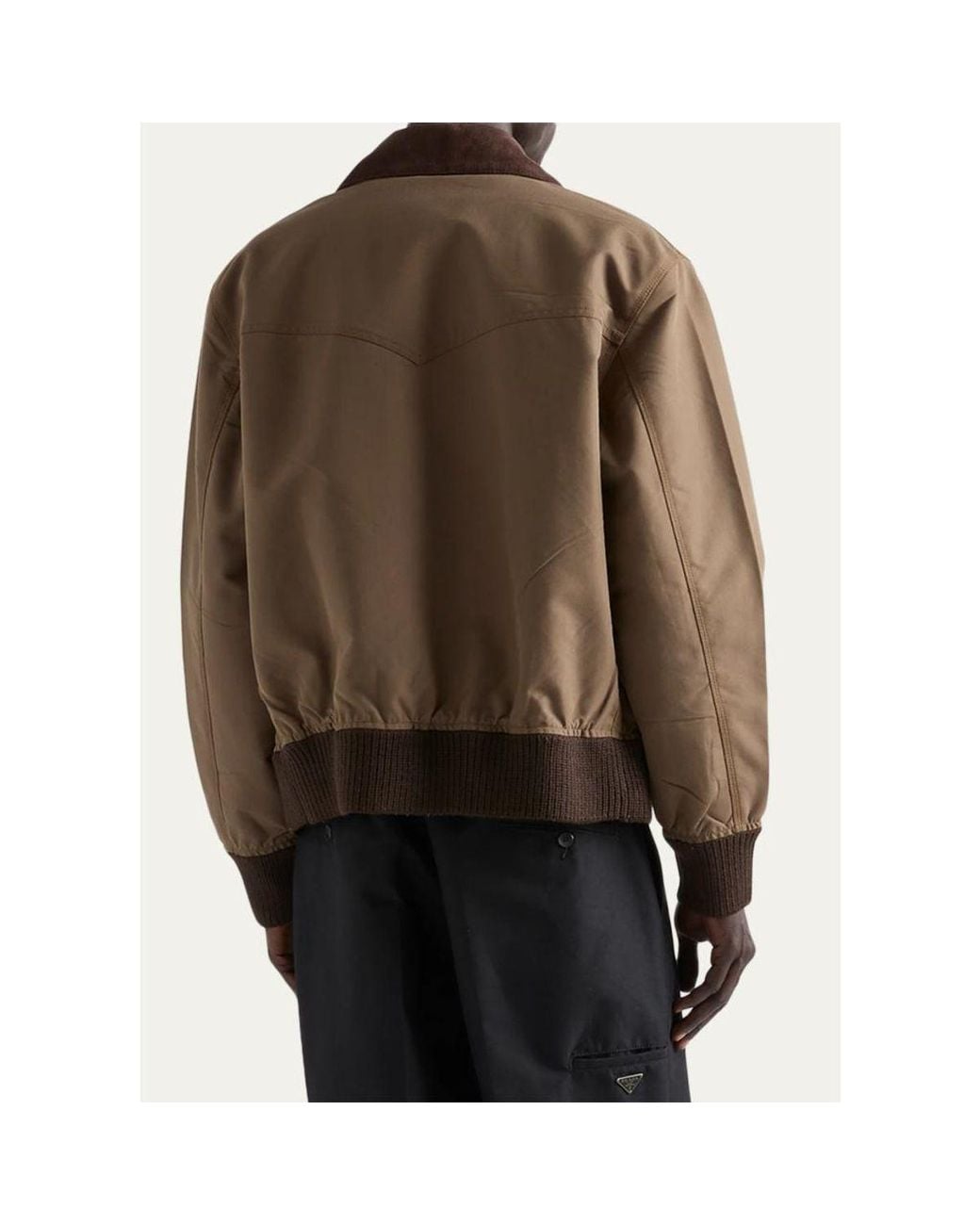 Prada Brown Tech Canvas Blouson Jacket for men