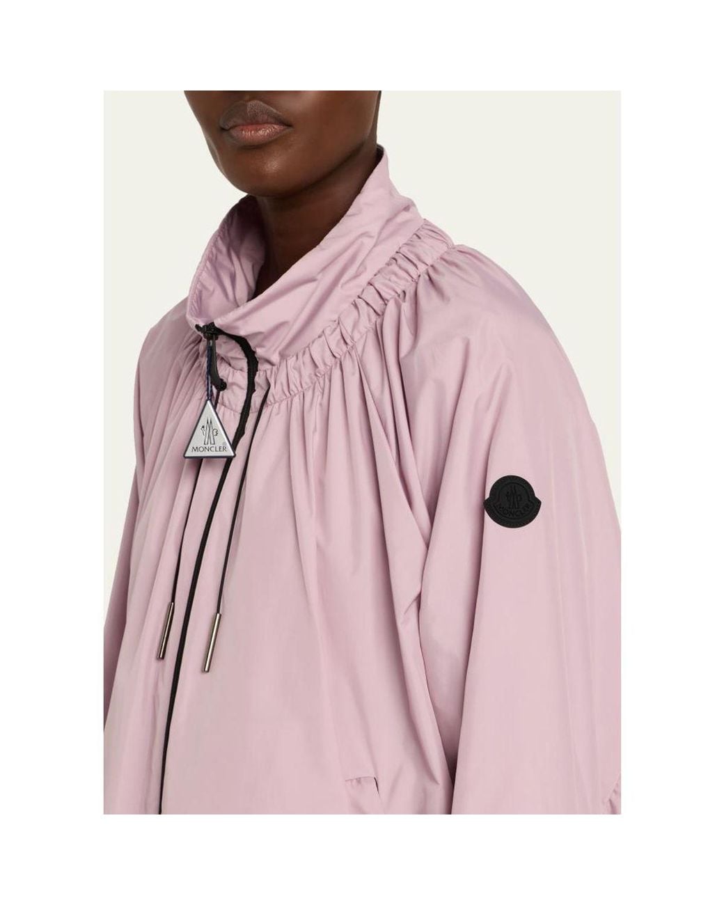 Moncler Pink Valencay Drawstring Windbreaker Jacket