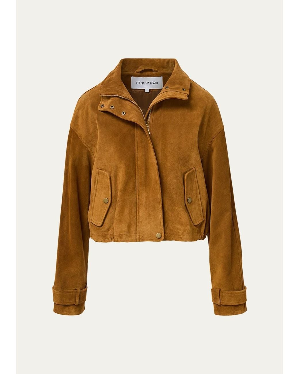 Veronica Beard Natural Bateman Suede Jacket