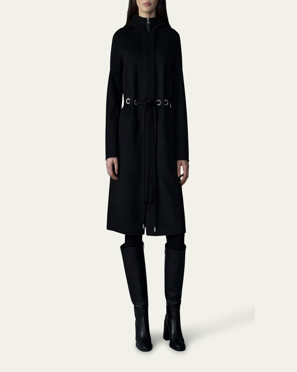 Mackage Black Blithe Handmade Wool Coat