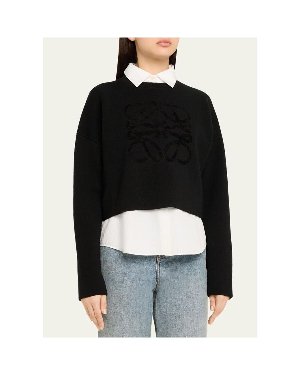 Loewe Black Anagram Wool-Blend Sweater