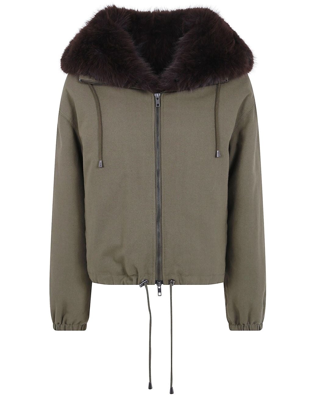 DR. HOPE Black Jacket With Fur Hood "Soleil"