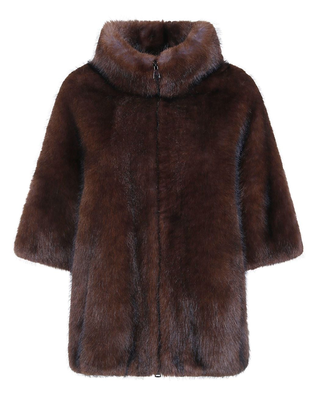 VALENTINI 1972 Brown Cape Eco Fur "Zibellino Cocoa"