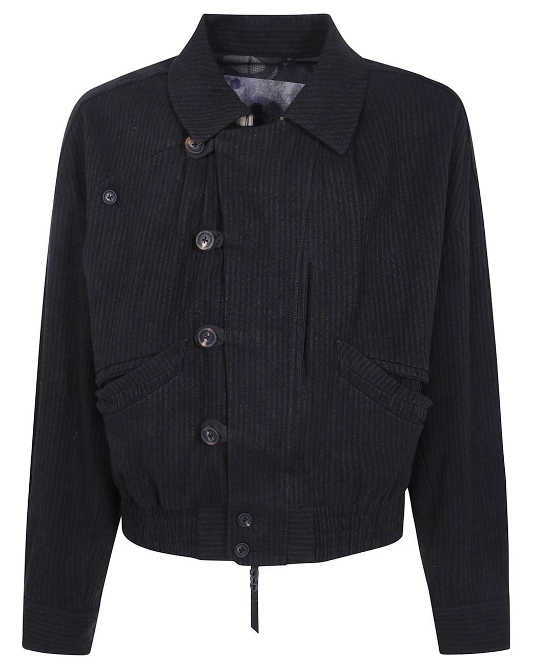 Ziggy Chen Blue Cropped Jacket "Hidden Arc" for men