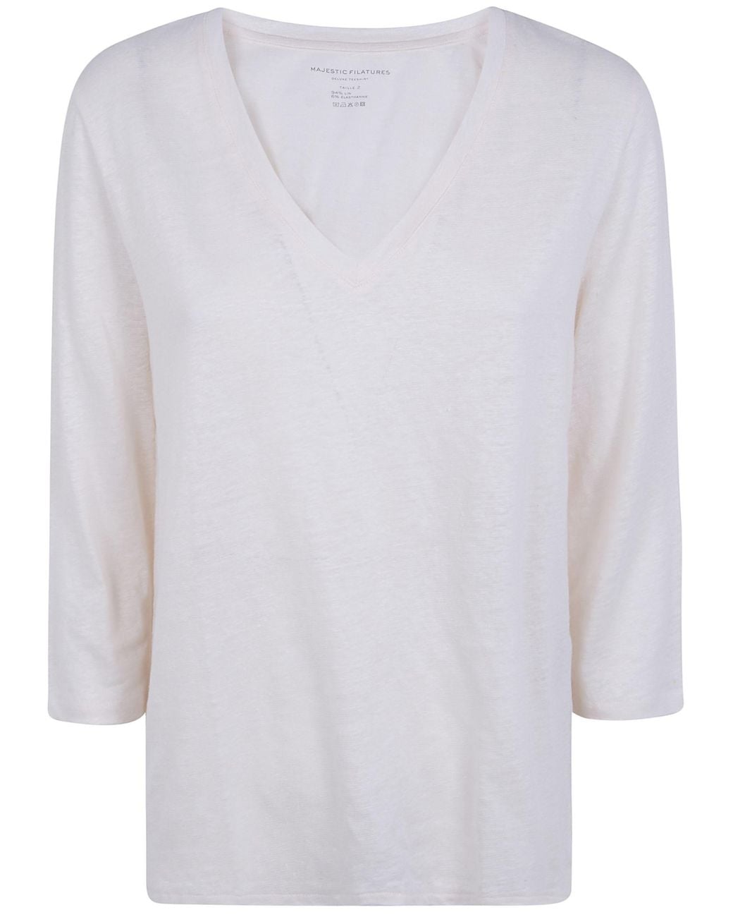 Majestic White Three Quarter Sleeve Shirt