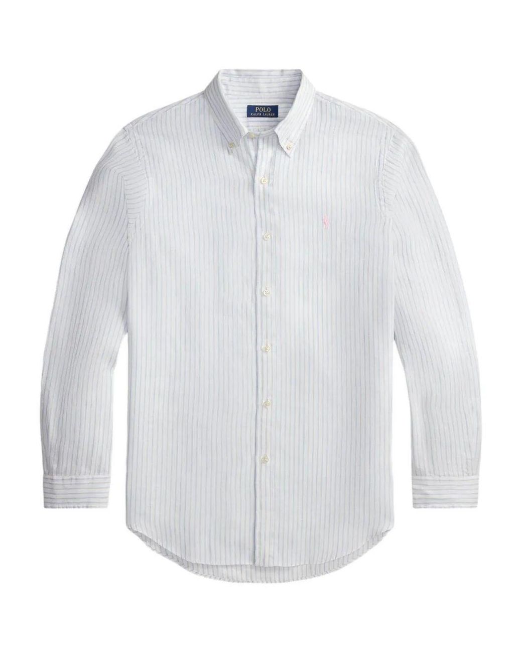 Polo Ralph Lauren Long Sleeves Sport Stripes Shirt in White for Men ...