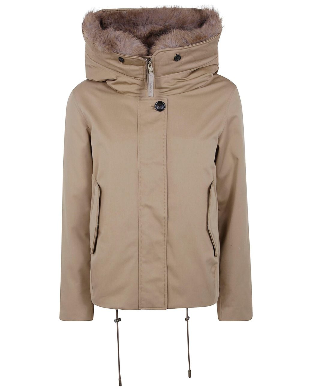 Woolrich Natural Short Parka "Best Cotton Faux Fur"