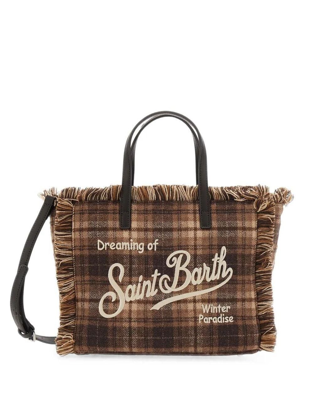 Mc2 Saint Barth Brown Handbag Wool "Colette"
