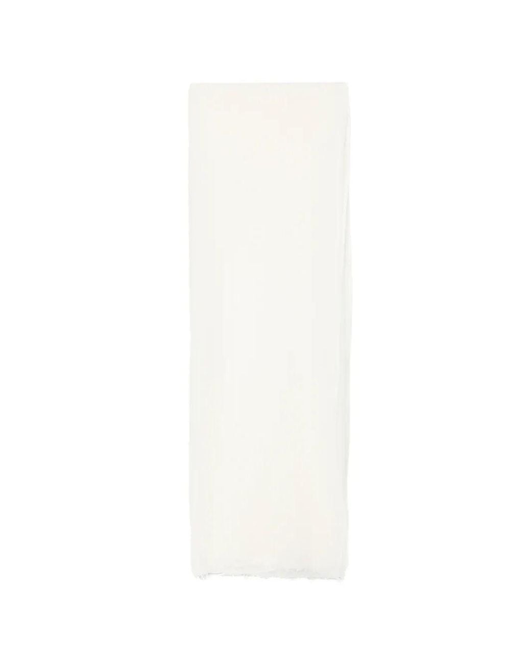 Destin White Scarf Wool Cashmere "Giglio Mega 140X180 Cm"