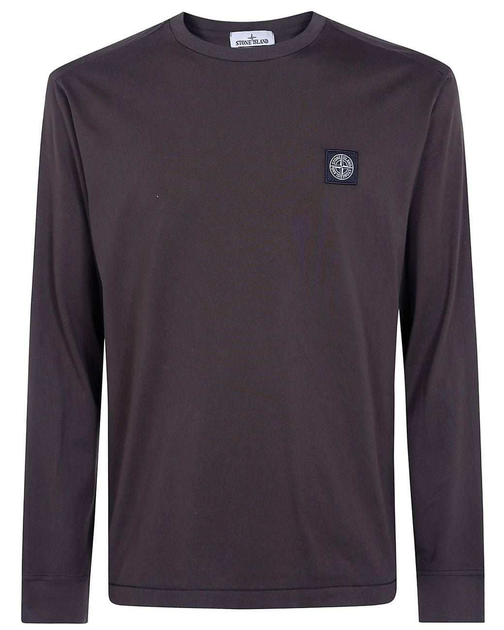 Stone Island Blue Long-Sleeve Stone Washed Jersey T-Shirt for men