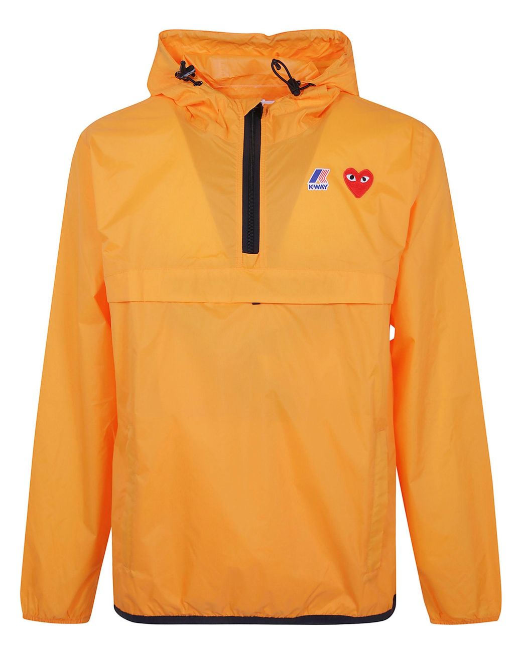 COMME DES GARÇONS PLAY Orange Half-Zip Jacket Emblem"