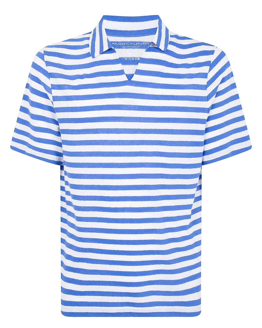 Majestic Blue Stripes Polo Shirt for men