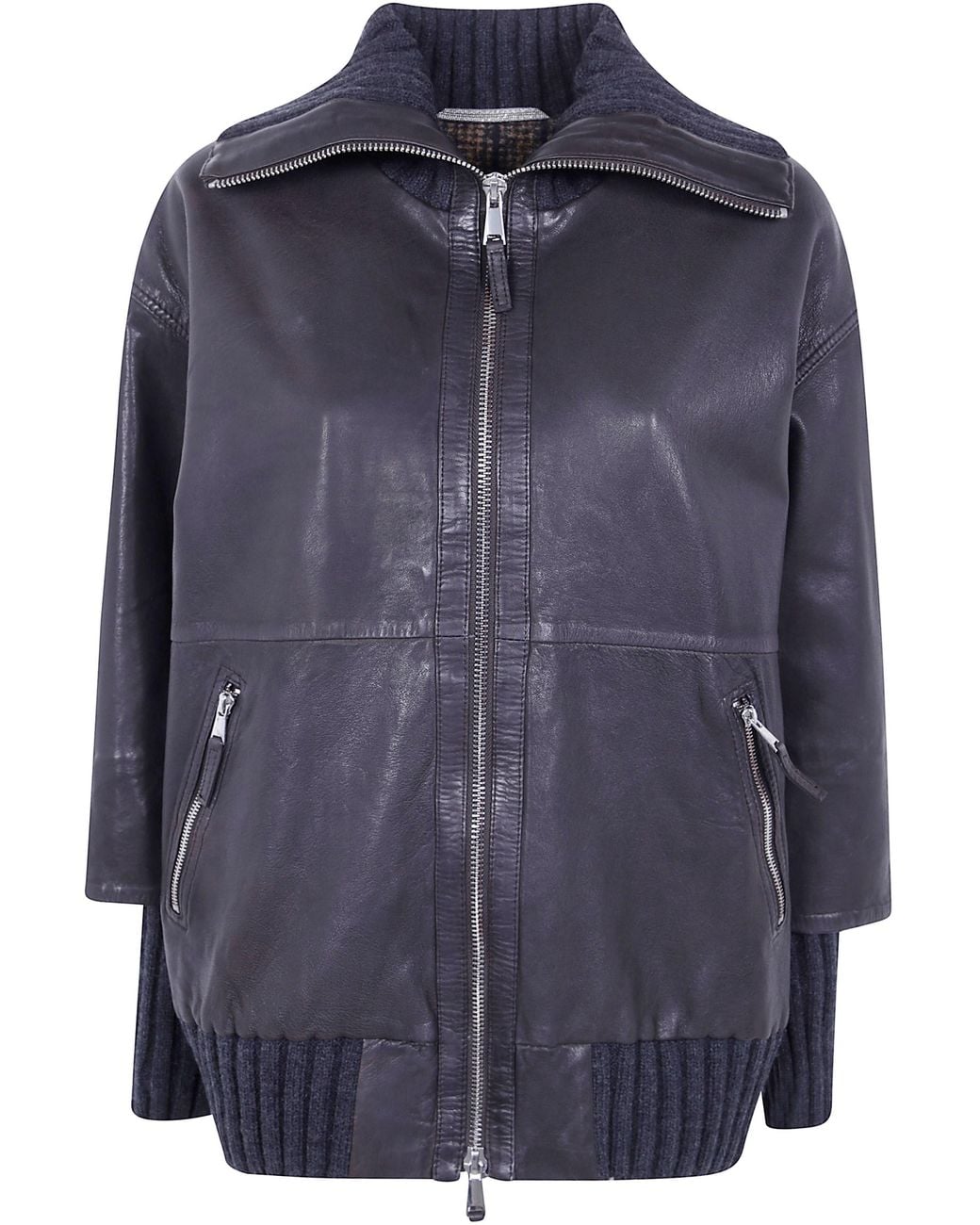 The Jackie Leathers Blue Leather Jacket Dark "Fenice"