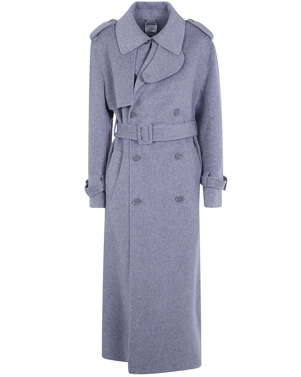 Jonathan Simkhai Blue "Rumi" Belted Long Coat