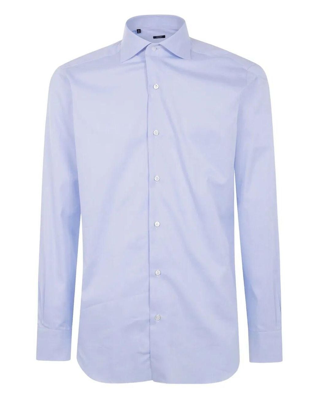 Barba Napoli Blue Twill Shirt for men