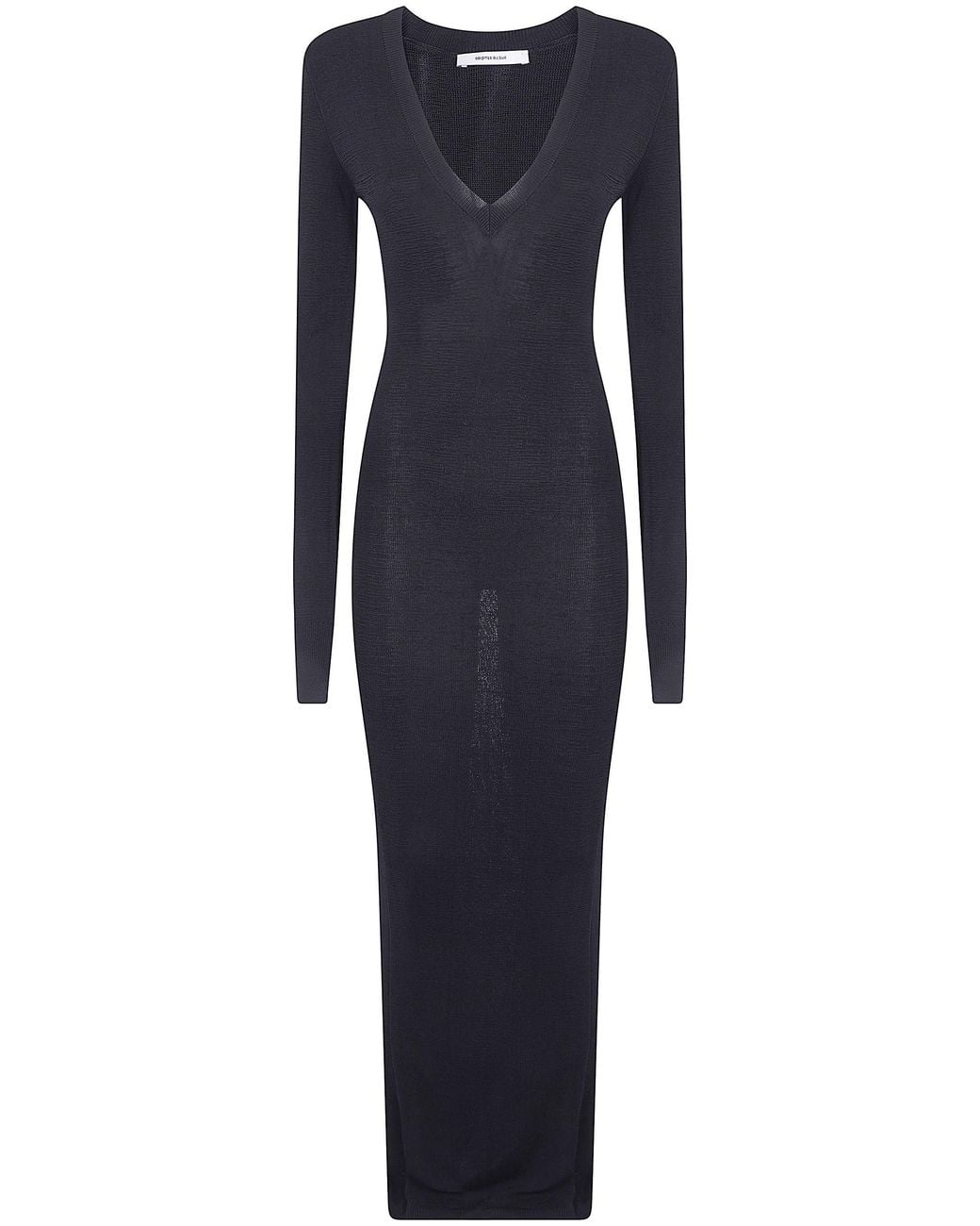 Entire studios Black Long Sleeve V Neck Midi