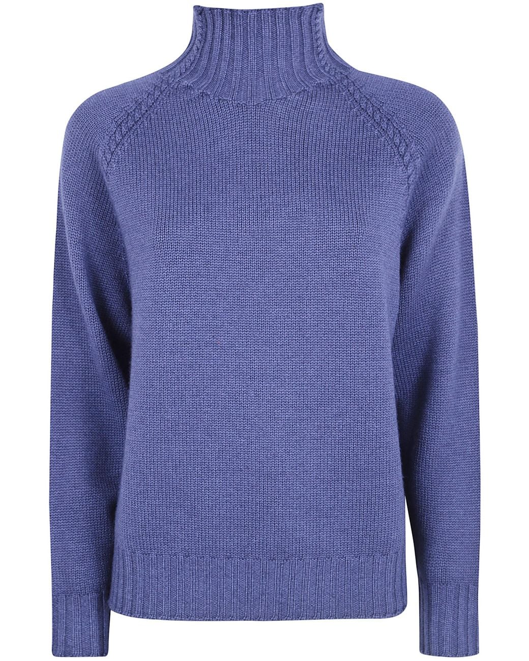 Rossopuro Blue Sweater Long Sleeved Turtle Neck