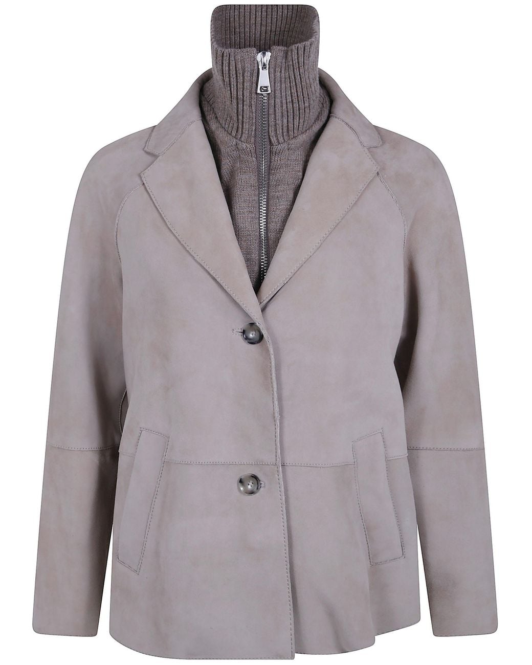 The Jackie Leathers Gray Suede Jacket "Sole"
