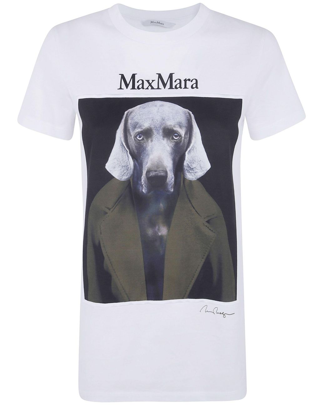 Max Mara Gray T-Shirt Classic Print "Mxm Calca"