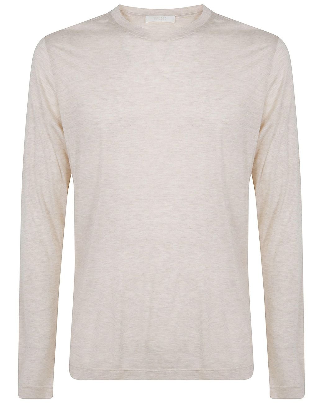 Woc White Sweater Crewneck "Pau" for men