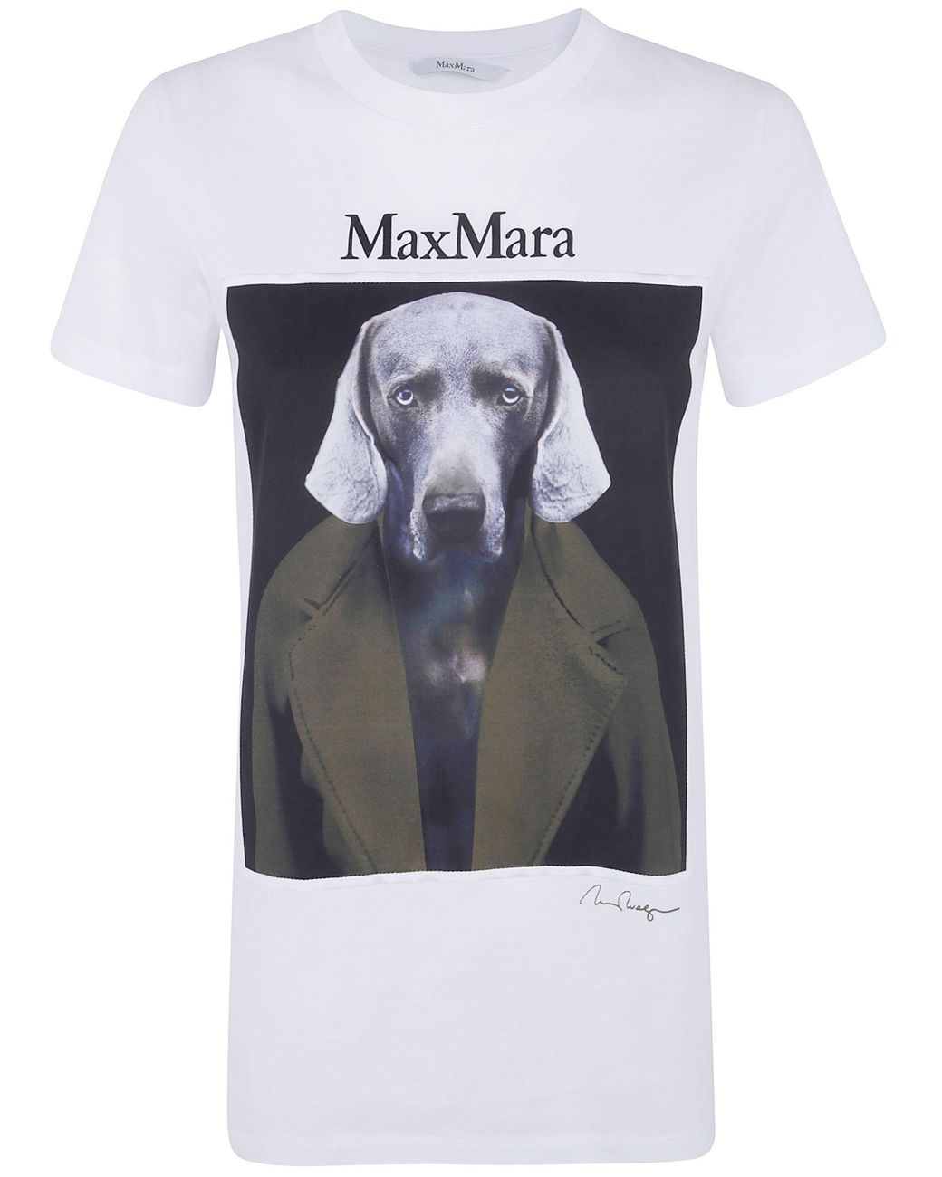 Max Mara Blue T-Shirt Classic Print "Mxm Calca"