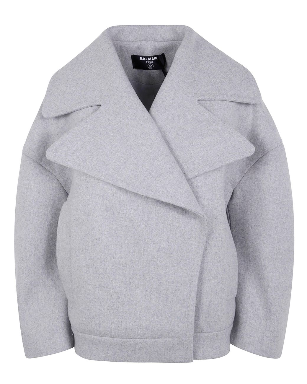 Balmain Gray Wool Caban